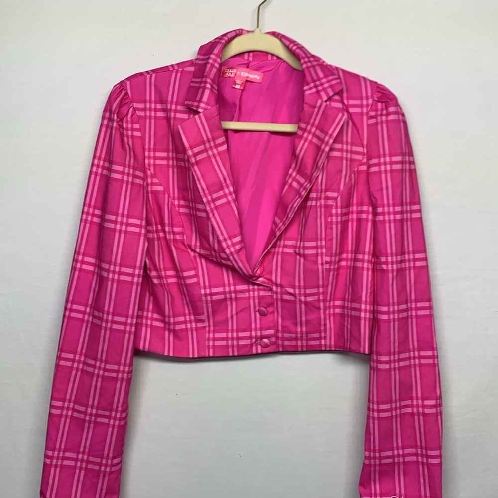 Dolls Kill X Clueless Pink Plaid Blazer - Picture 2 of 9